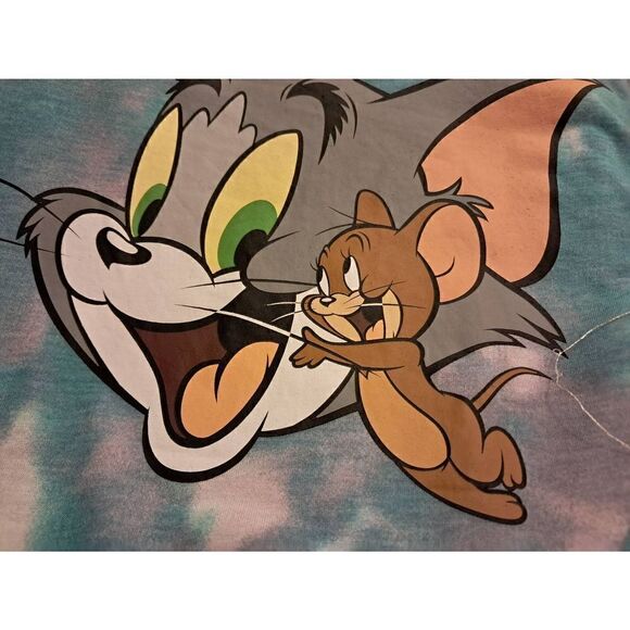 Tom and Jerry Tye Dye Multi Color Pattern T Shirt NEW Size XL - Picture 2 of 5